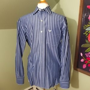 American Eagle blue striped casual shirt Size Small